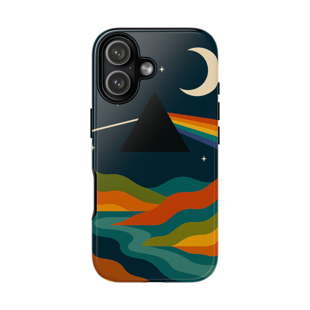 Dark Side of Moon Phone Case — Rainbow Landscape Tough Case Pink Floyd Inspired