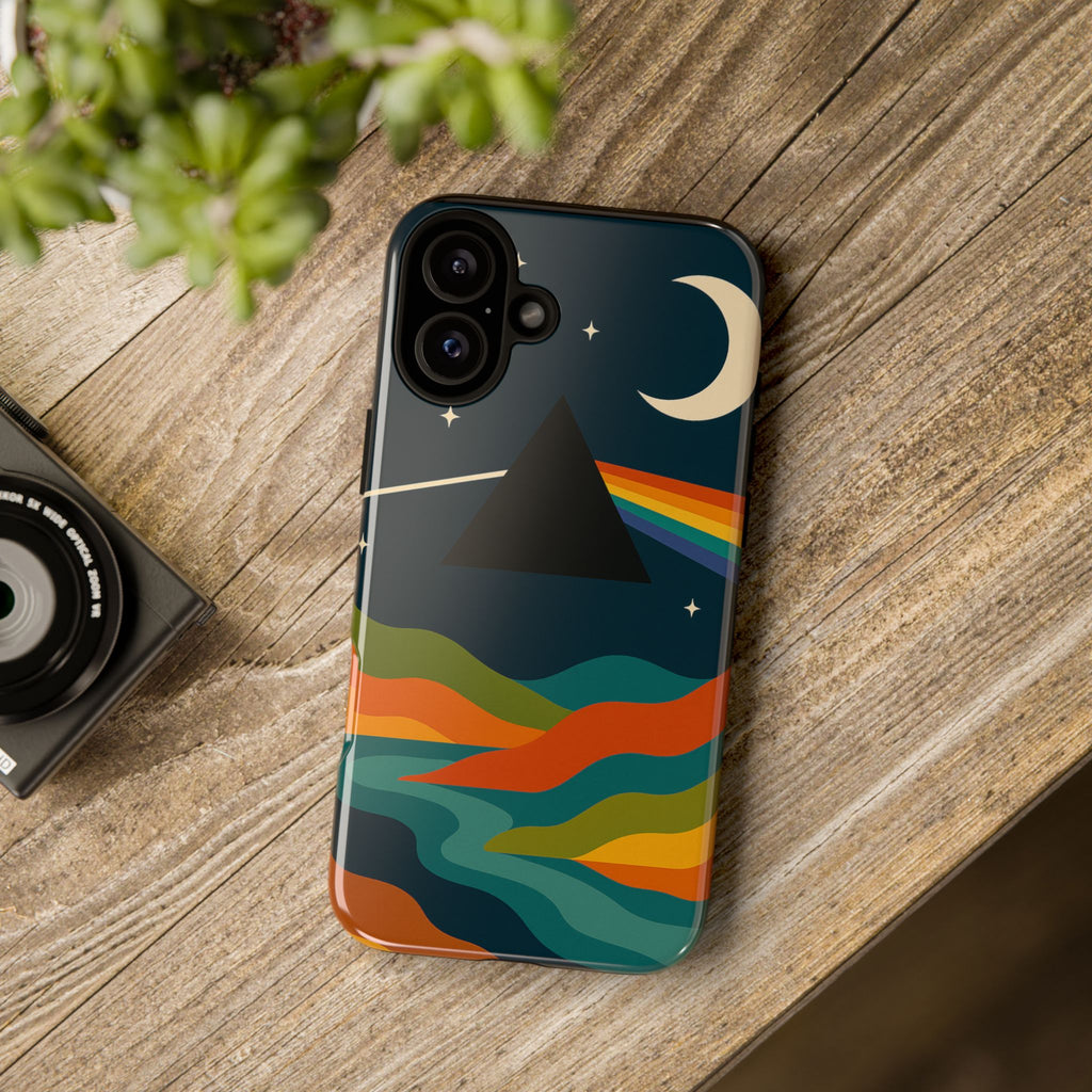 Dark Side of Moon Phone Case — Rainbow Landscape Tough Case Pink Floyd Inspired