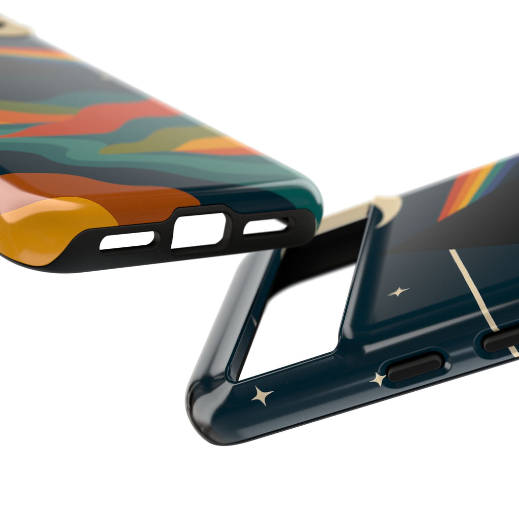 Dark Side of Moon Phone Case — Rainbow Landscape Tough Case Pink Floyd Inspired