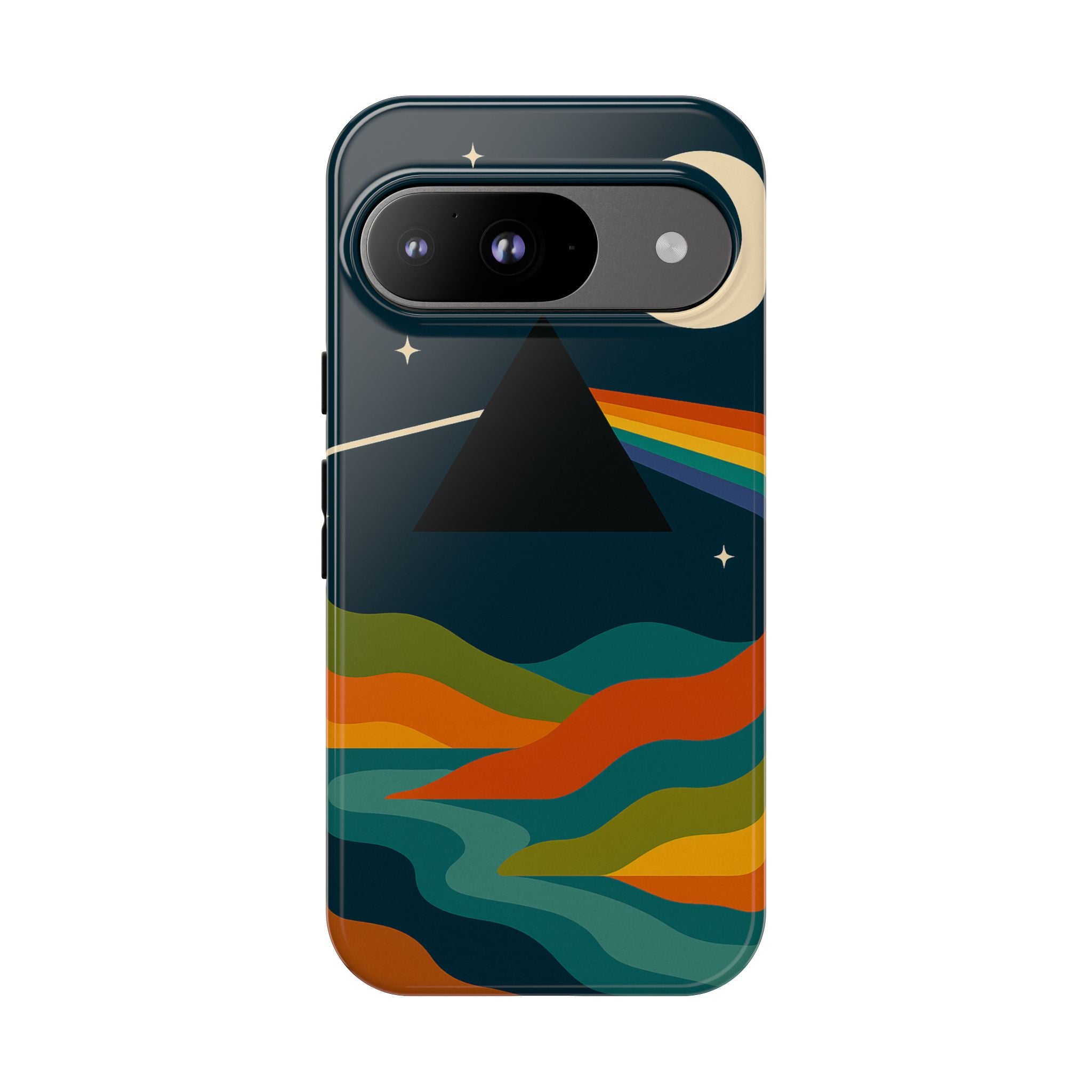 Dark Side of Moon Phone Case — Rainbow Landscape Tough Case Pink Floyd Inspired