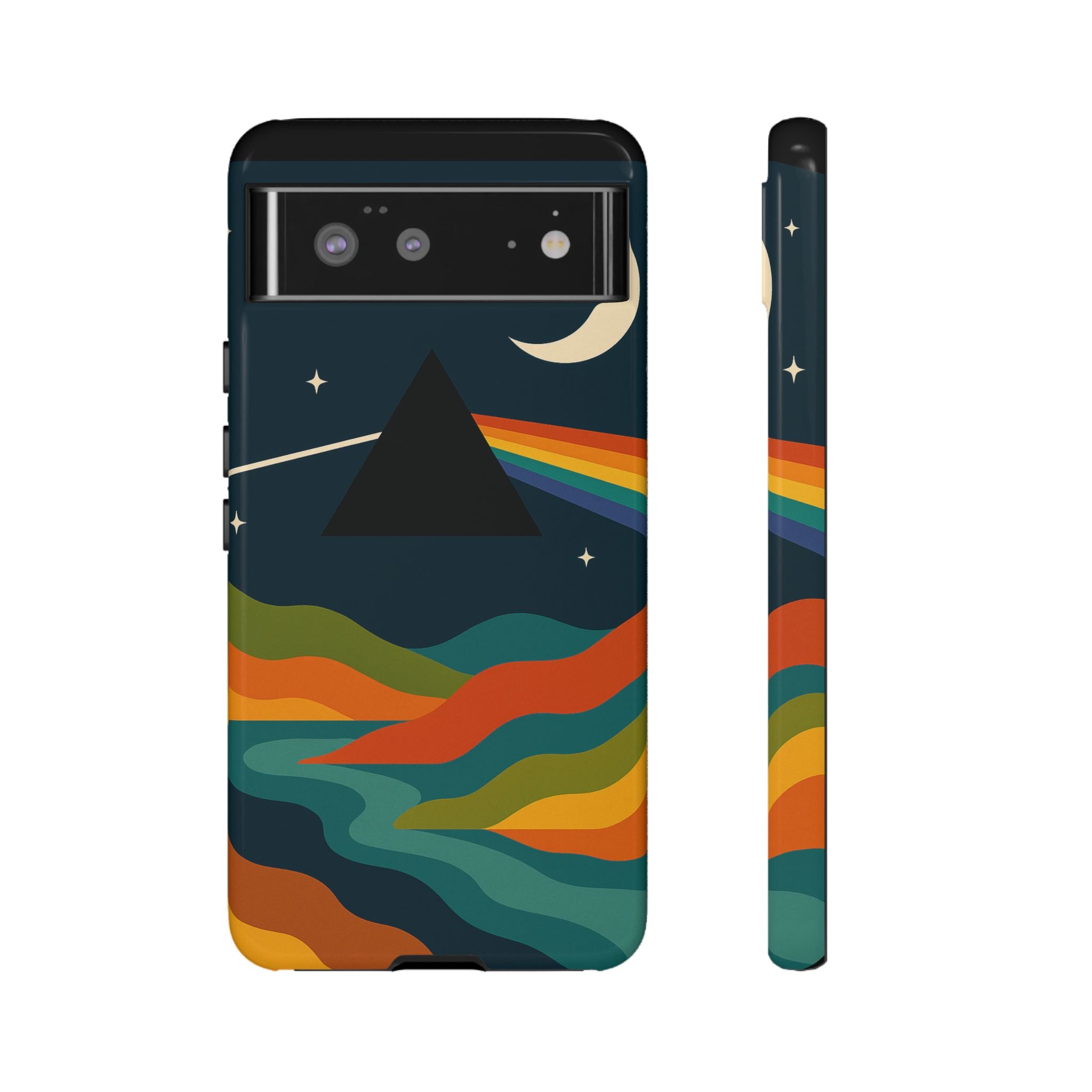 Dark Side of Moon Phone Case — Rainbow Landscape Tough Case Pink Floyd Inspired