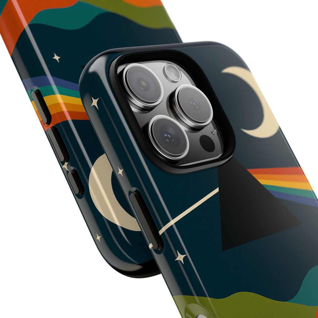 Dark Side of Moon Phone Case — Rainbow Landscape Tough Case Pink Floyd Inspired