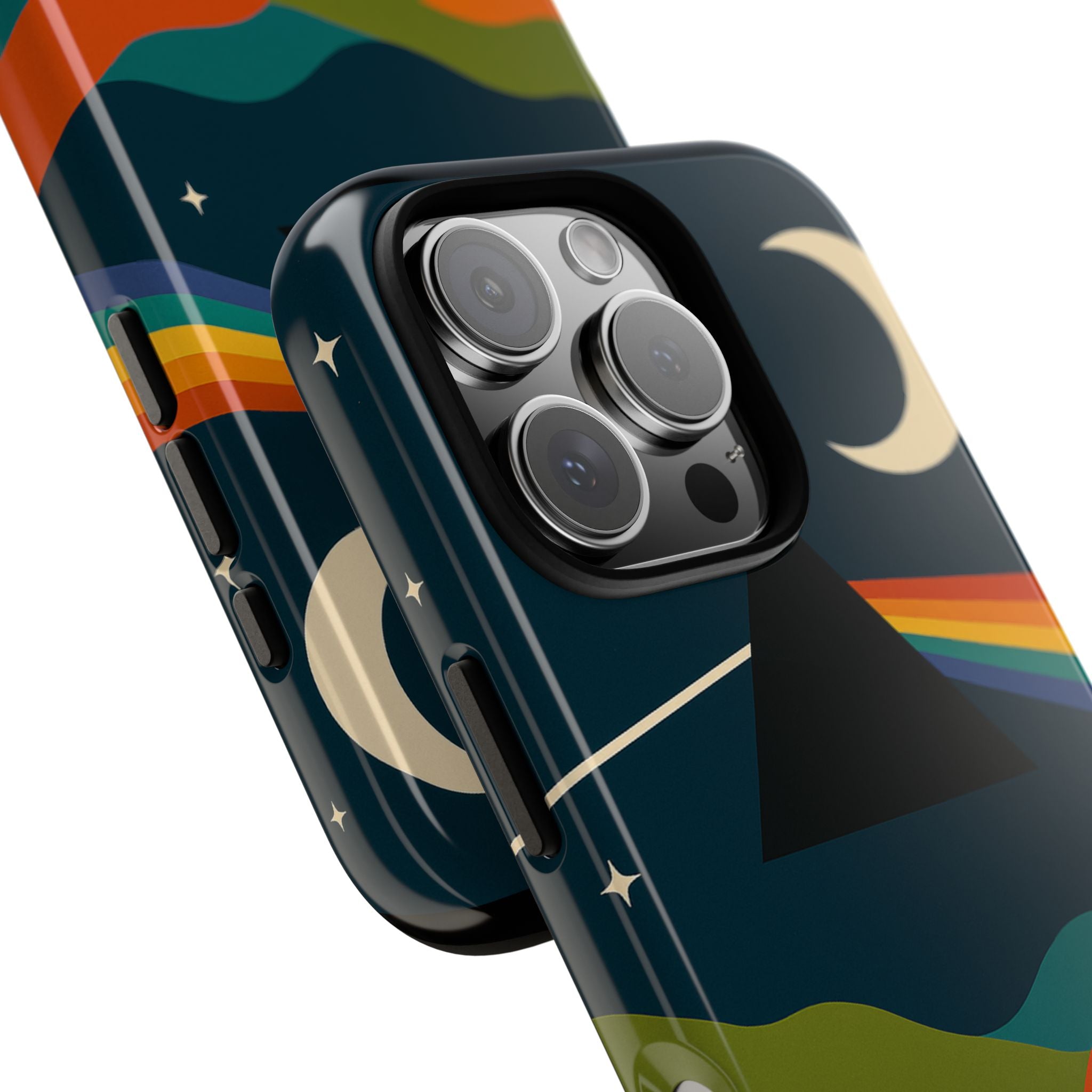 Dark Side of Moon Phone Case — Rainbow Landscape Tough Case Pink Floyd Inspired