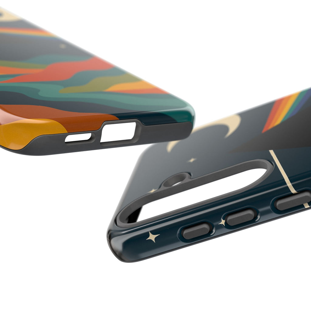 Dark Side of Moon Phone Case — Rainbow Landscape Tough Case Pink Floyd Inspired