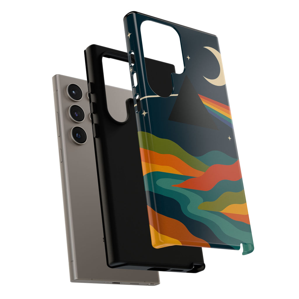Dark Side of Moon Phone Case — Rainbow Landscape Tough Case Pink Floyd Inspired