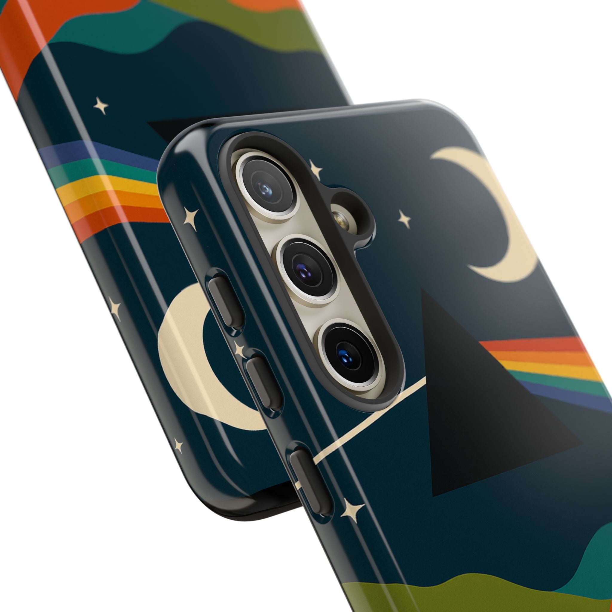 Dark Side of Moon Phone Case — Rainbow Landscape Tough Case Pink Floyd Inspired