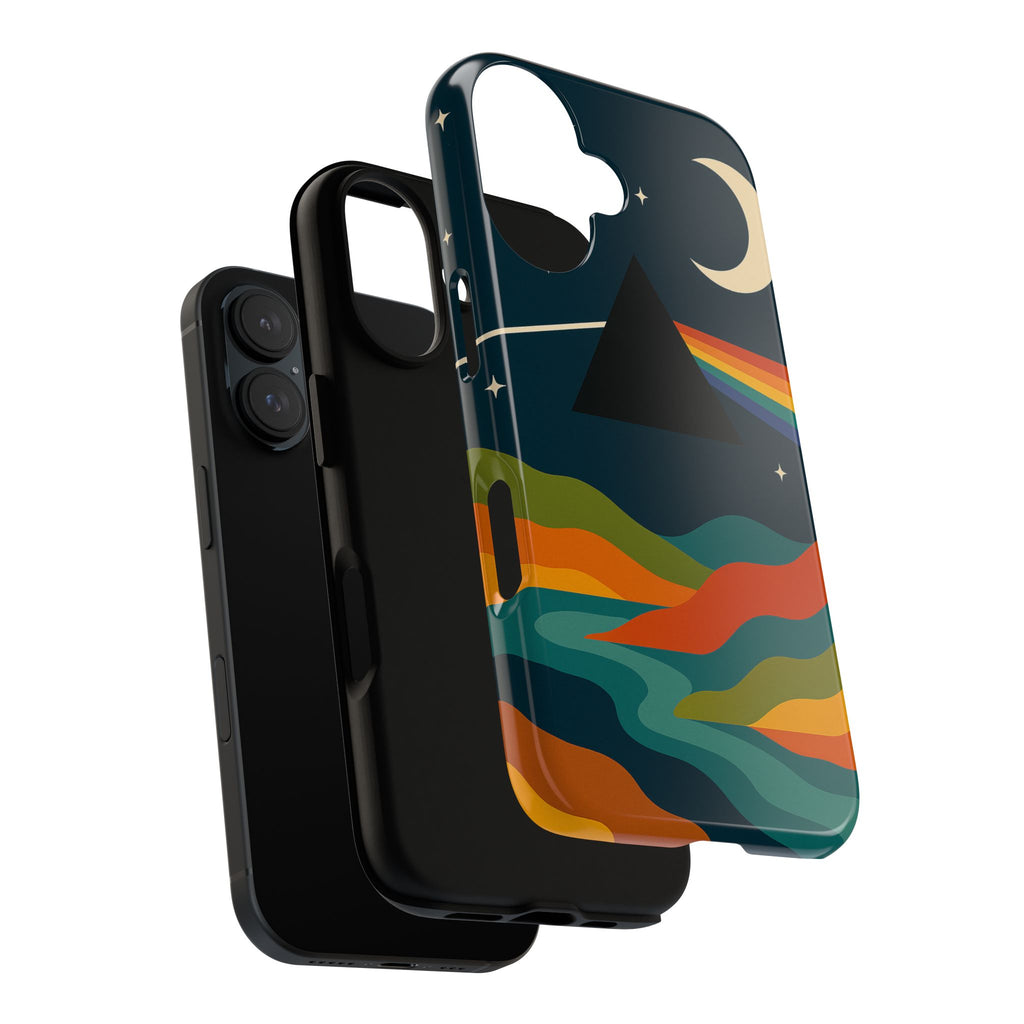 Dark Side of Moon Phone Case — Rainbow Landscape Tough Case Pink Floyd Inspired