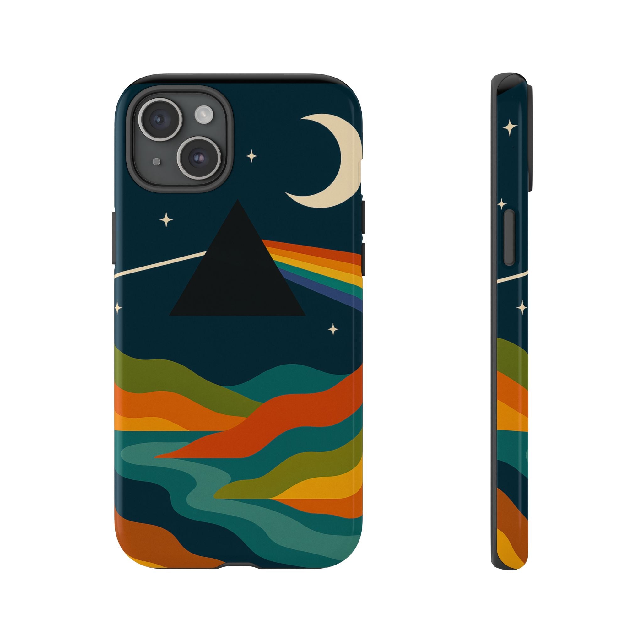 Dark Side of Moon Phone Case — Rainbow Landscape Tough Case Pink Floyd Inspired