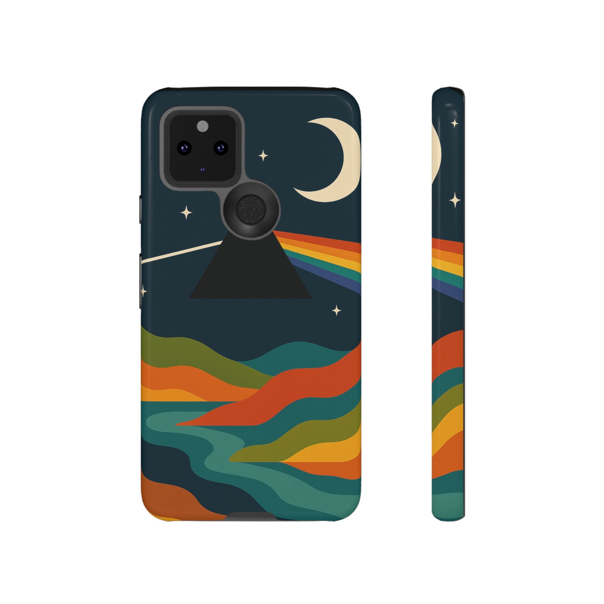 Dark Side of Moon Phone Case — Rainbow Landscape Tough Case Pink Floyd Inspired