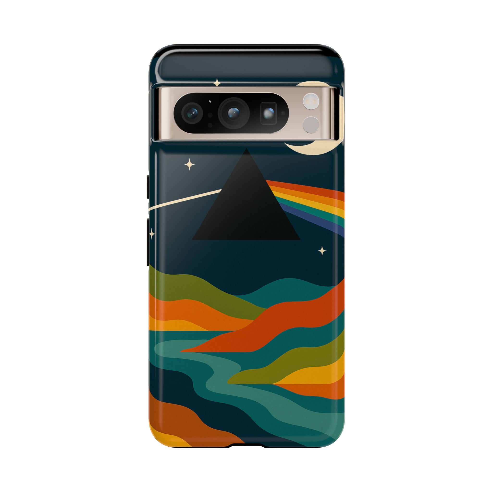 Dark Side of Moon Phone Case — Rainbow Landscape Tough Case Pink Floyd Inspired