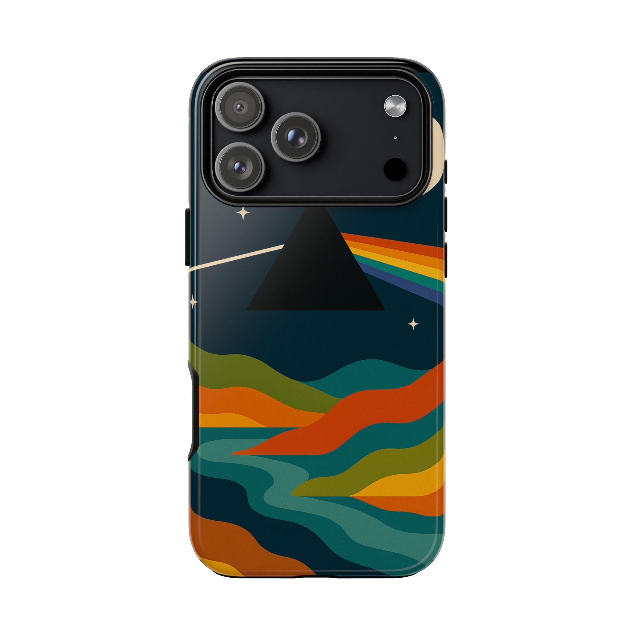 Dark Side of Moon Phone Case — Rainbow Landscape Tough Case Pink Floyd Inspired