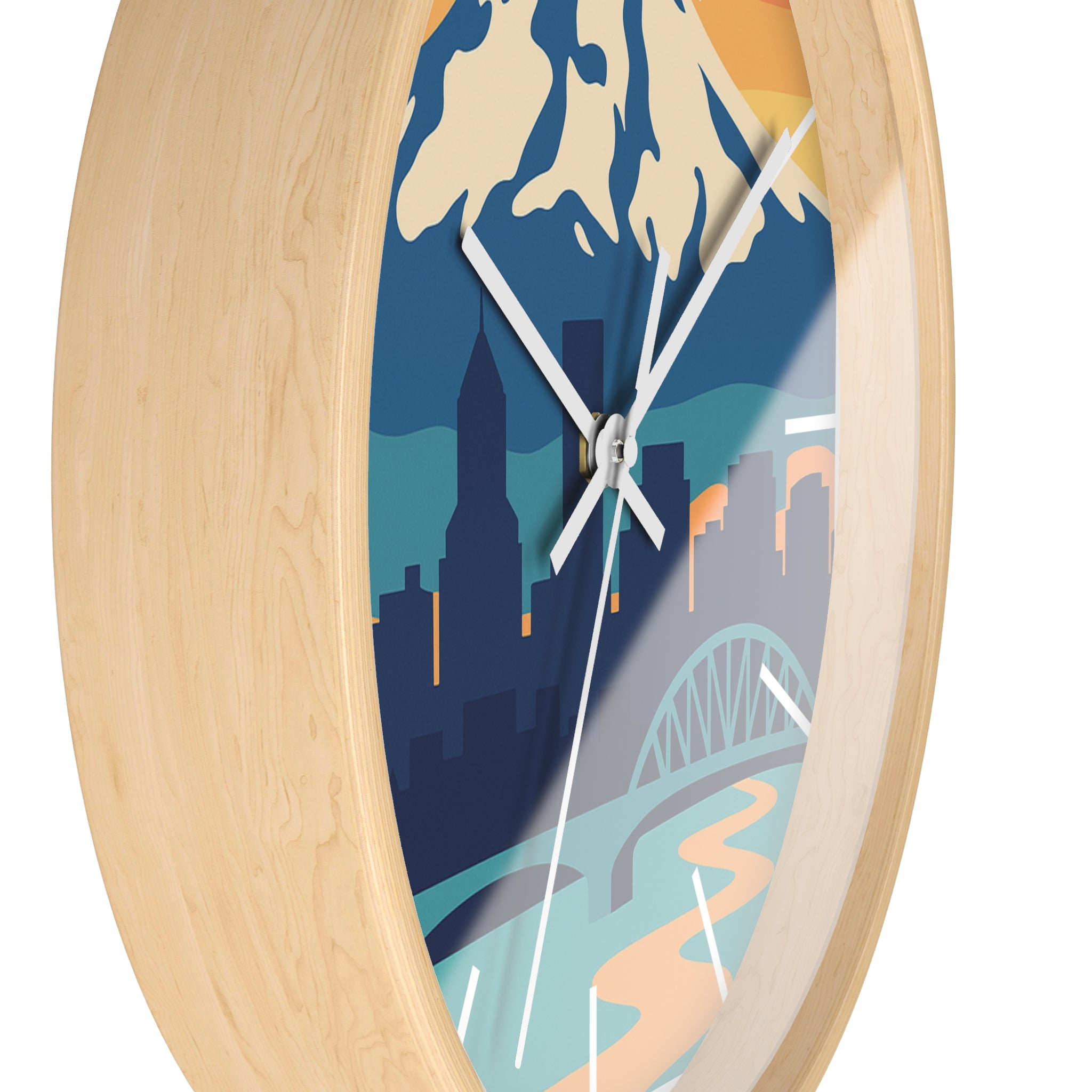 Mountain City Portland Wall Clock — Scenic Skyline CLOCK