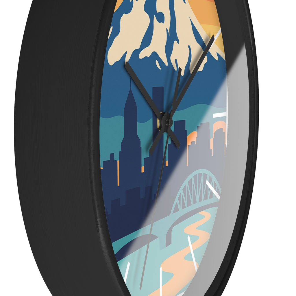Mountain City Portland Wall Clock — Scenic Skyline CLOCK