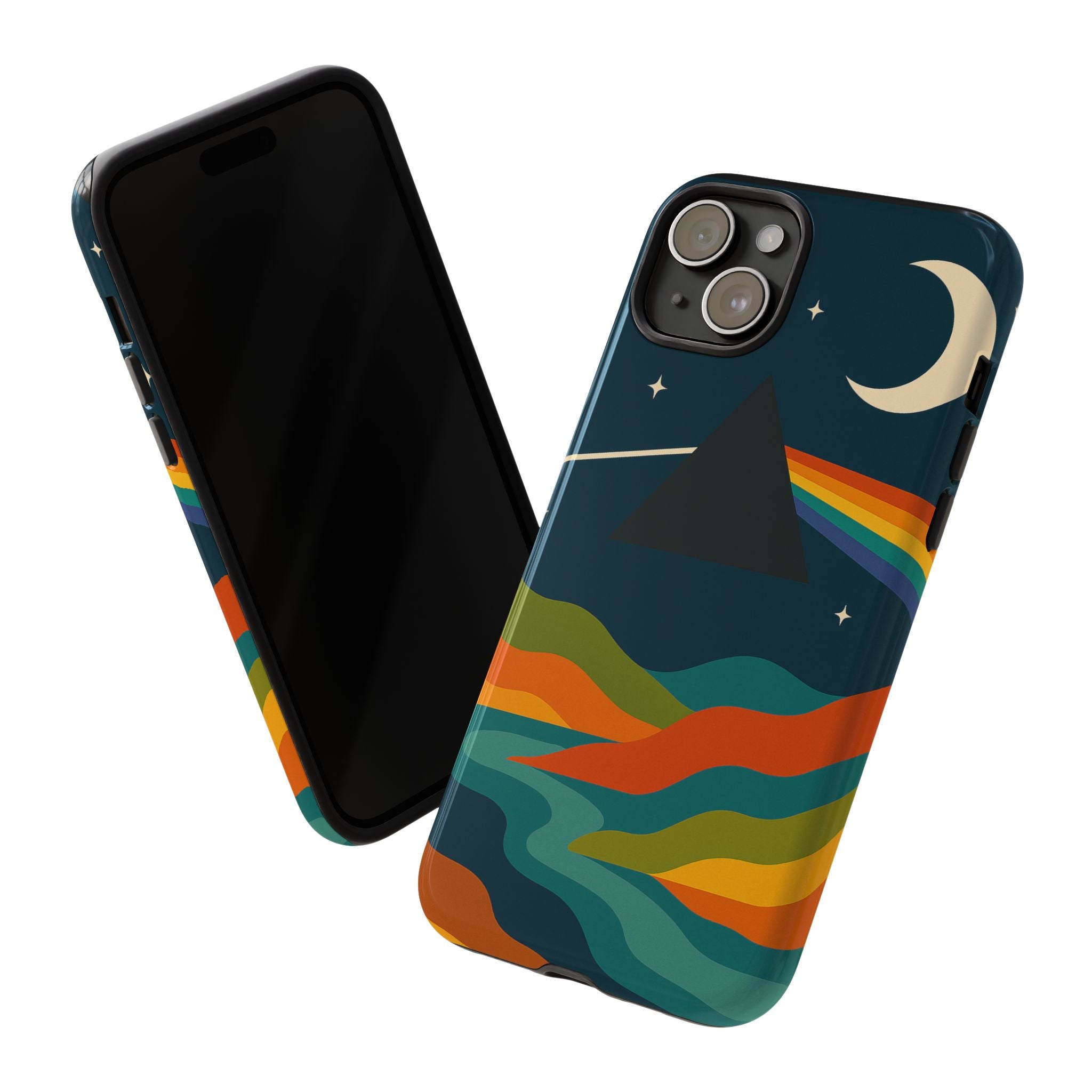 Dark Side of Moon Phone Case — Rainbow Landscape Tough Case Pink Floyd Inspired