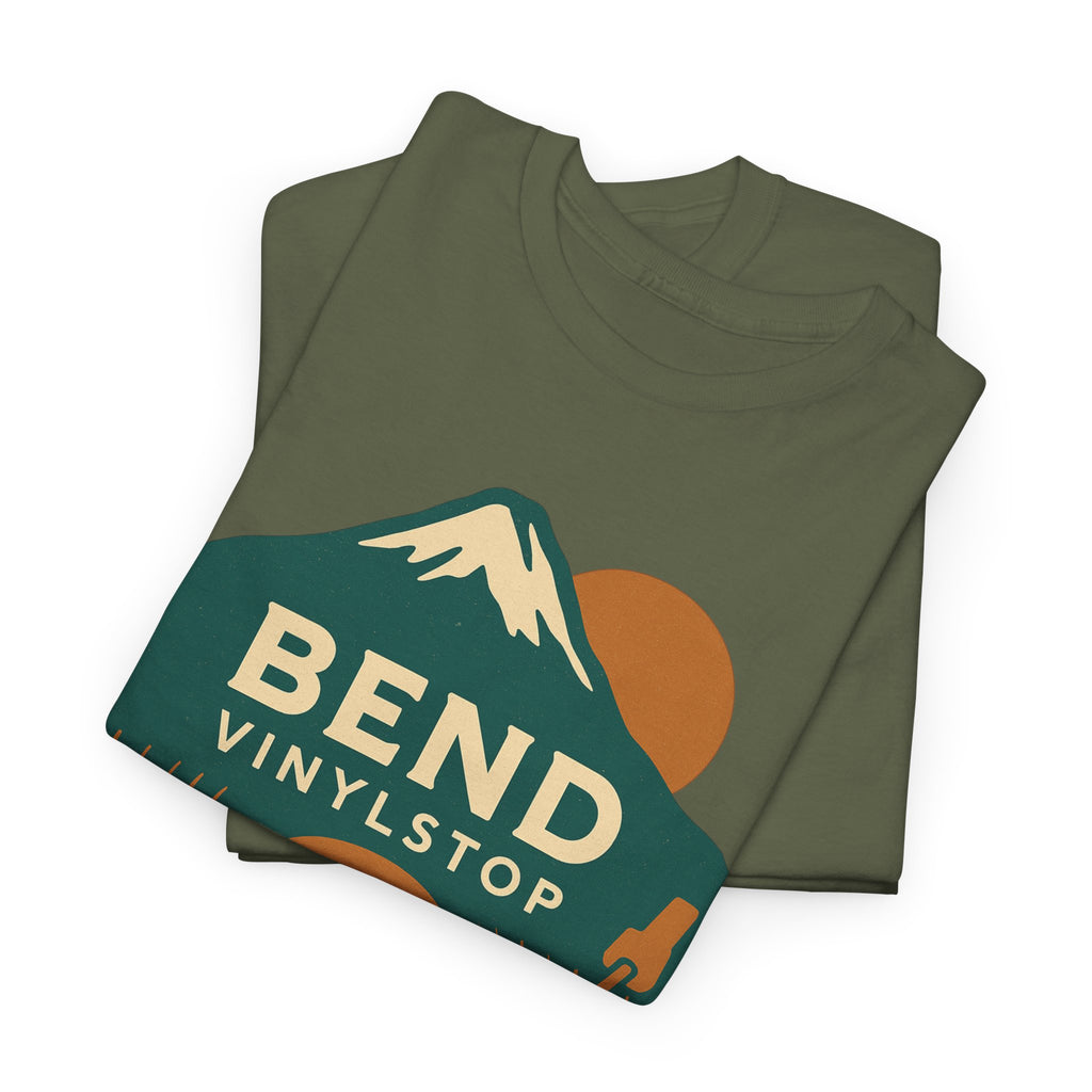 Bend Oregon Vinyl Stop T-Shirt | Mountain Record Player Tee Record Store