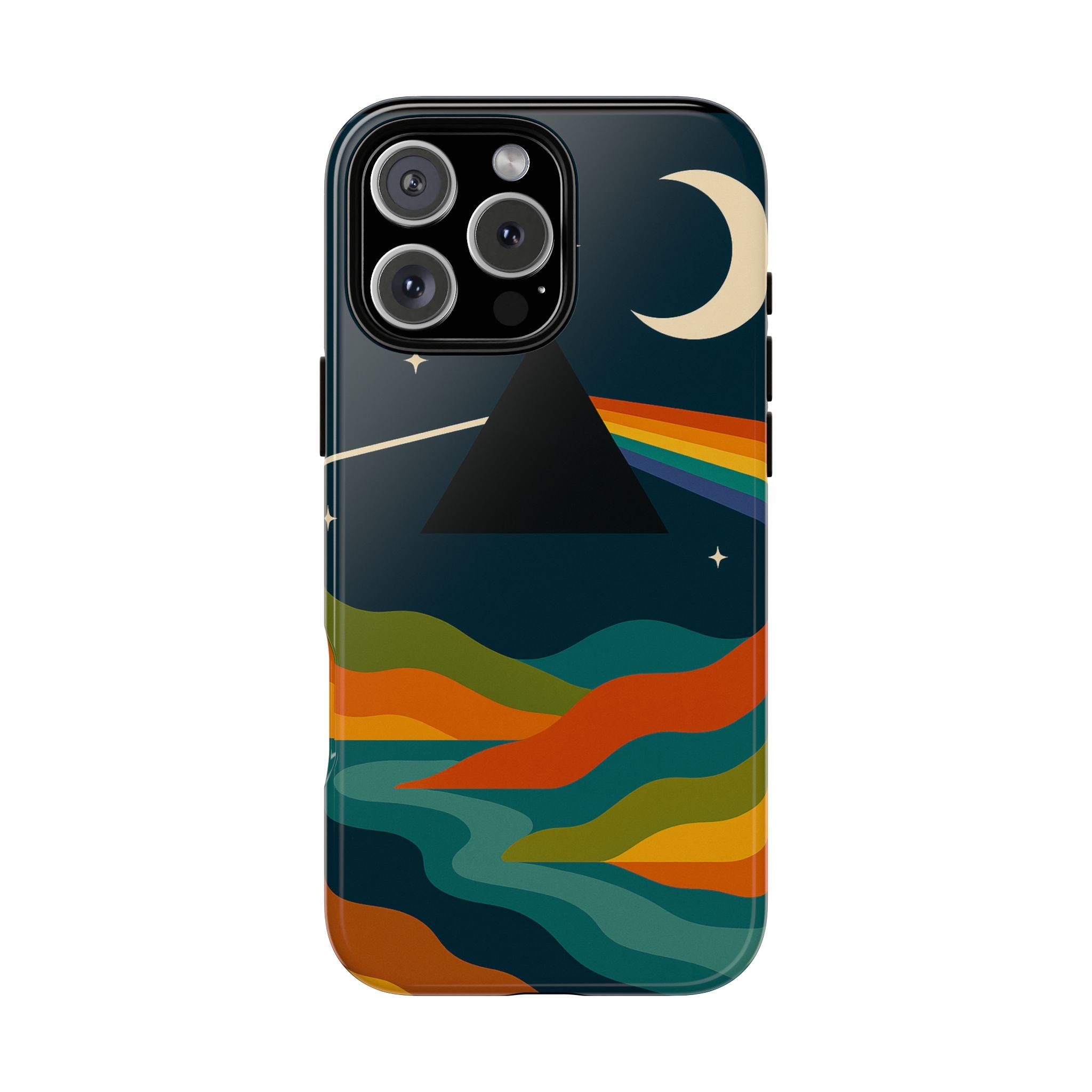 Dark Side of Moon Phone Case — Rainbow Landscape Tough Case Pink Floyd Inspired