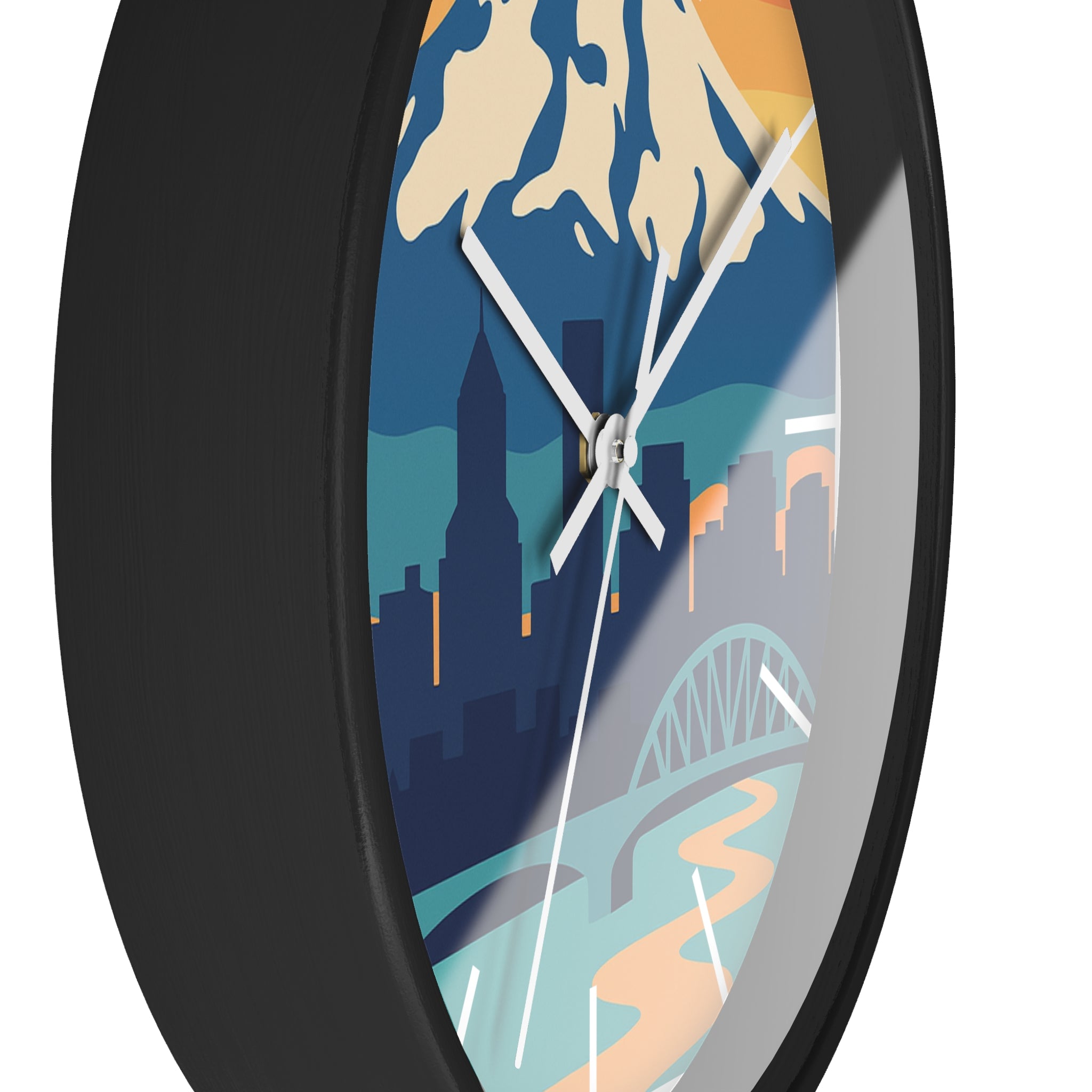 Mountain City Portland Wall Clock — Scenic Skyline CLOCK