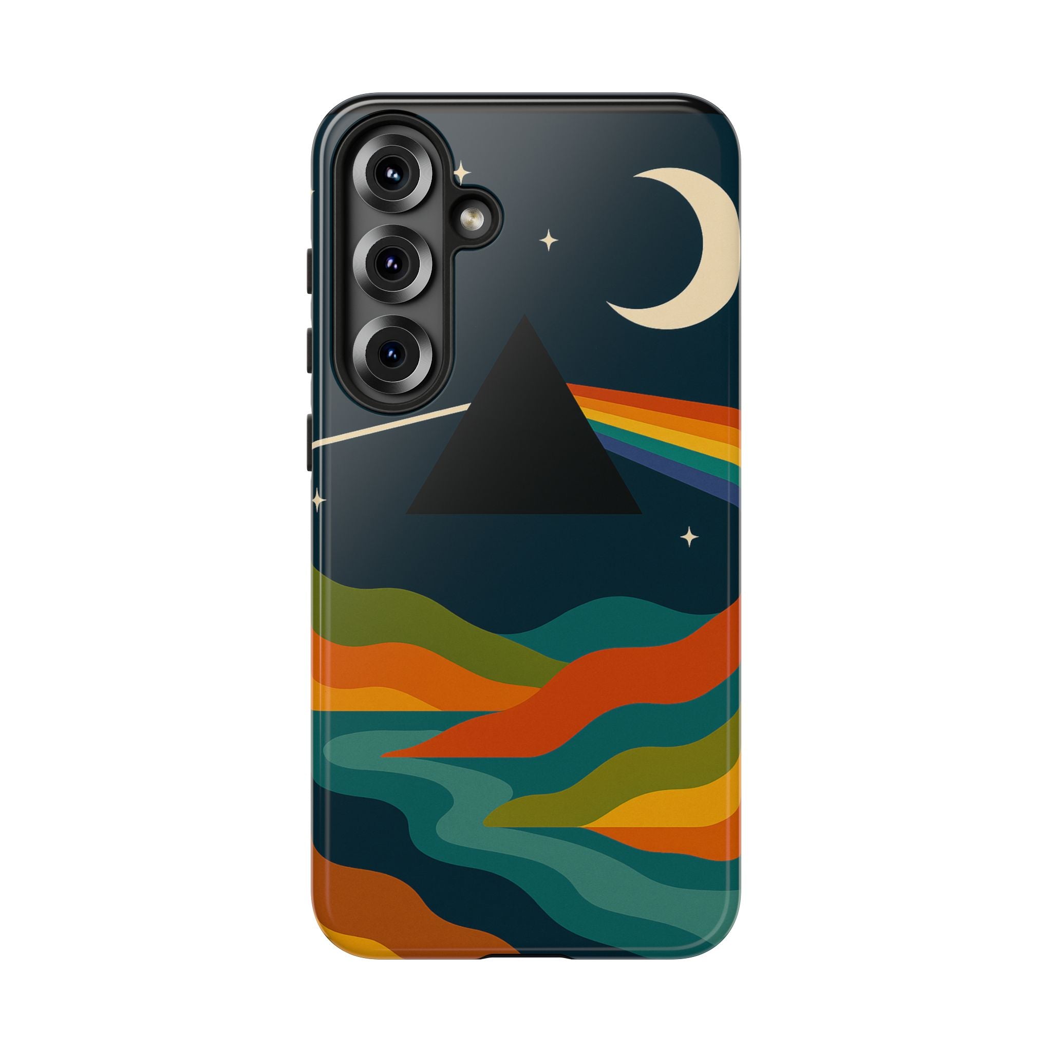 Dark Side of Moon Phone Case — Rainbow Landscape Tough Case Pink Floyd Inspired