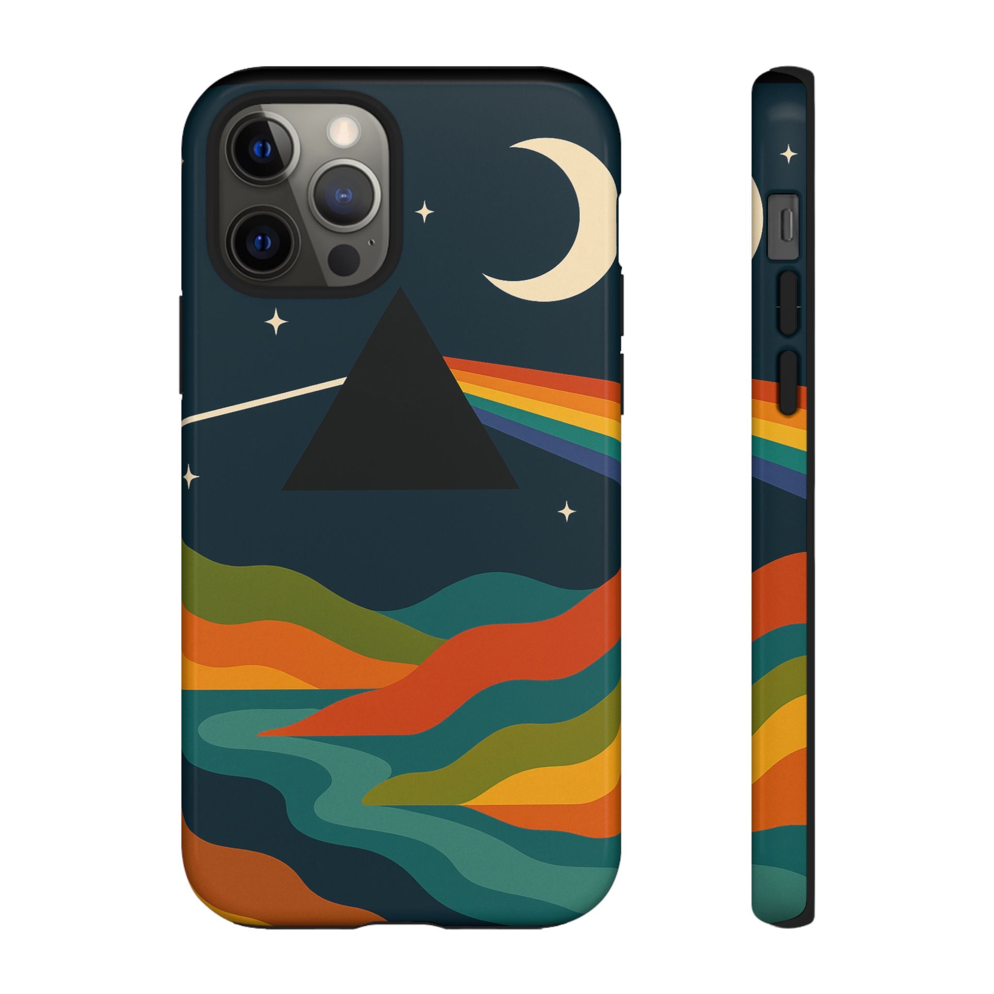 Dark Side of Moon Phone Case — Rainbow Landscape Tough Case Pink Floyd Inspired