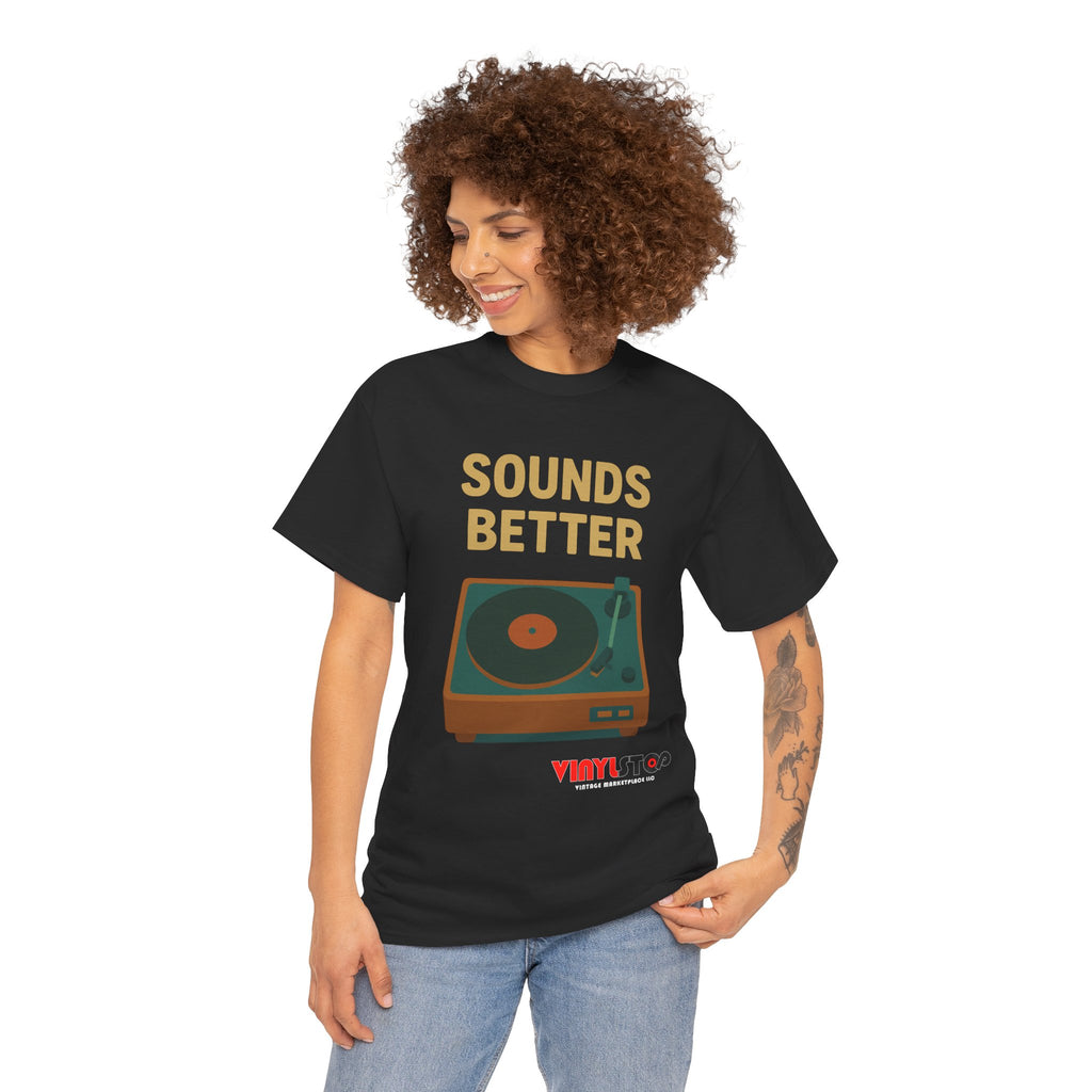 Sounds Better on Vinyl Record T-Shirt | Turntable Graphic Tee