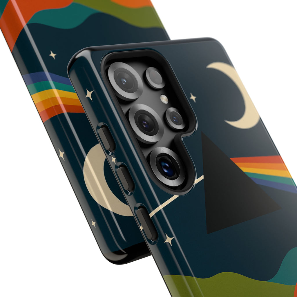 Dark Side of Moon Phone Case — Rainbow Landscape Tough Case Pink Floyd Inspired