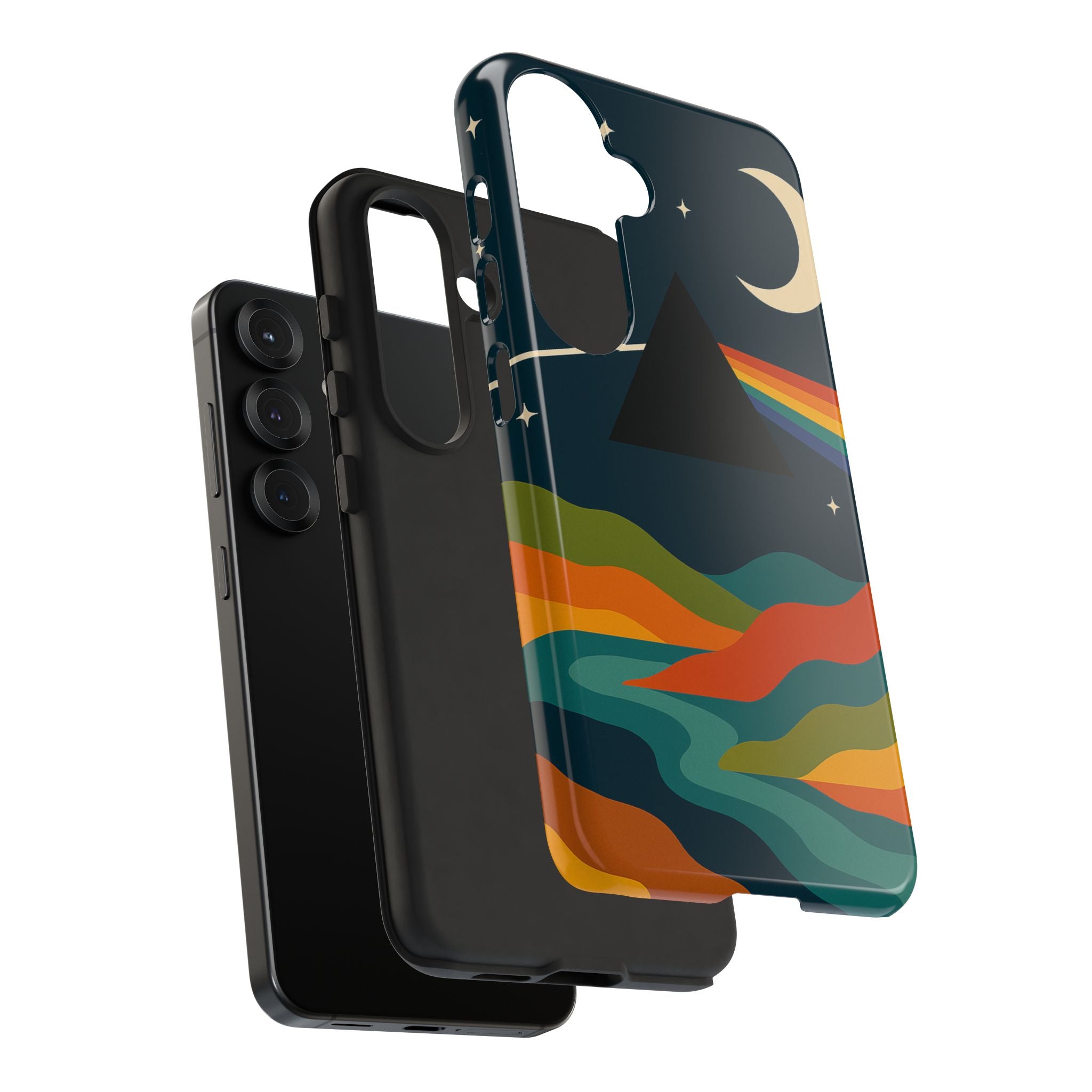Dark Side of Moon Phone Case — Rainbow Landscape Tough Case Pink Floyd Inspired