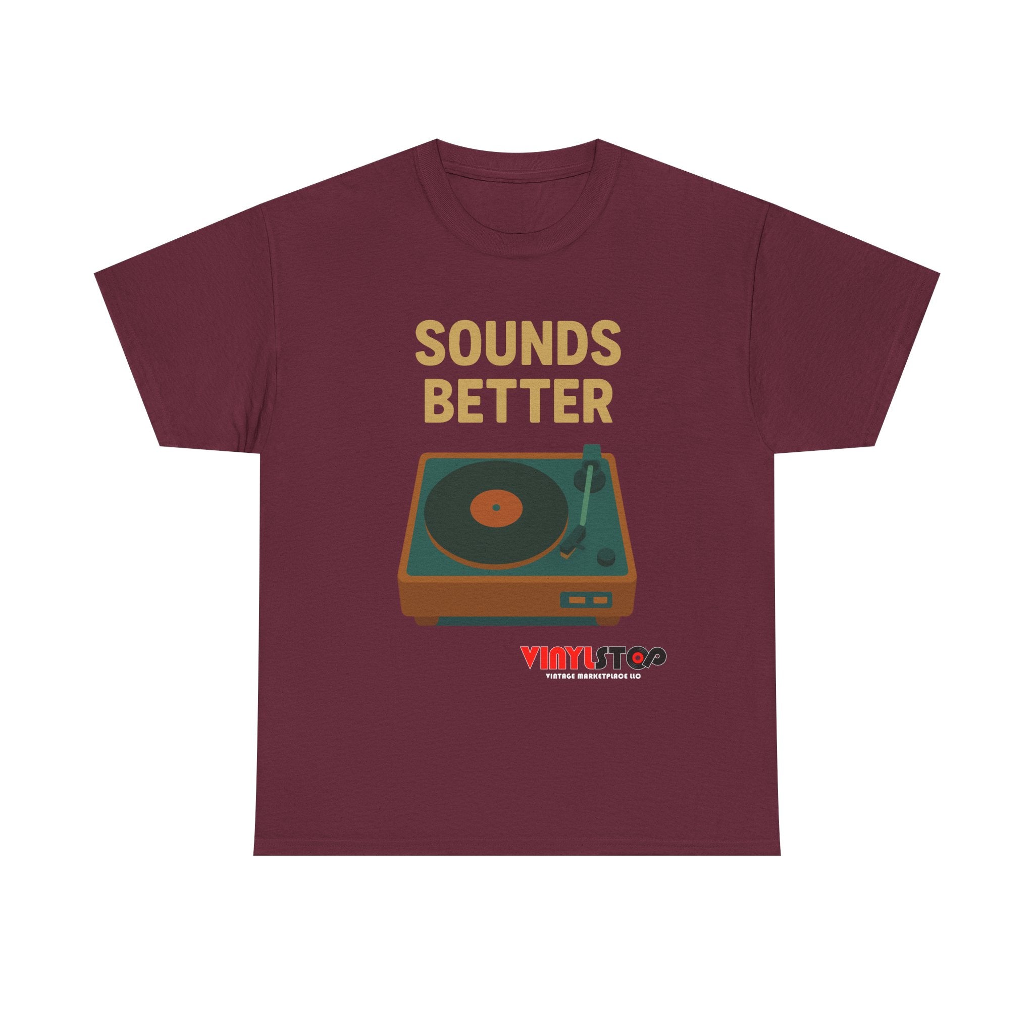 Sounds Better on Vinyl Record T-Shirt | Turntable Graphic Tee