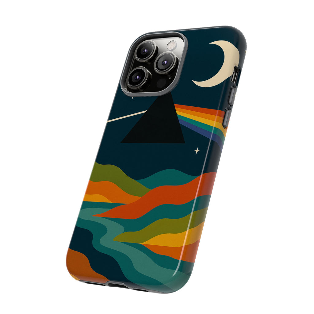 Dark Side of Moon Phone Case — Rainbow Landscape Tough Case Pink Floyd Inspired