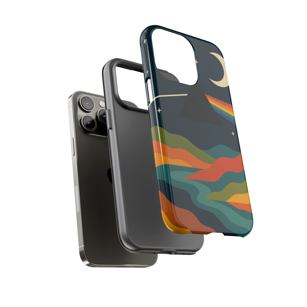 Dark Side of Moon Phone Case — Rainbow Landscape Tough Case Pink Floyd Inspired