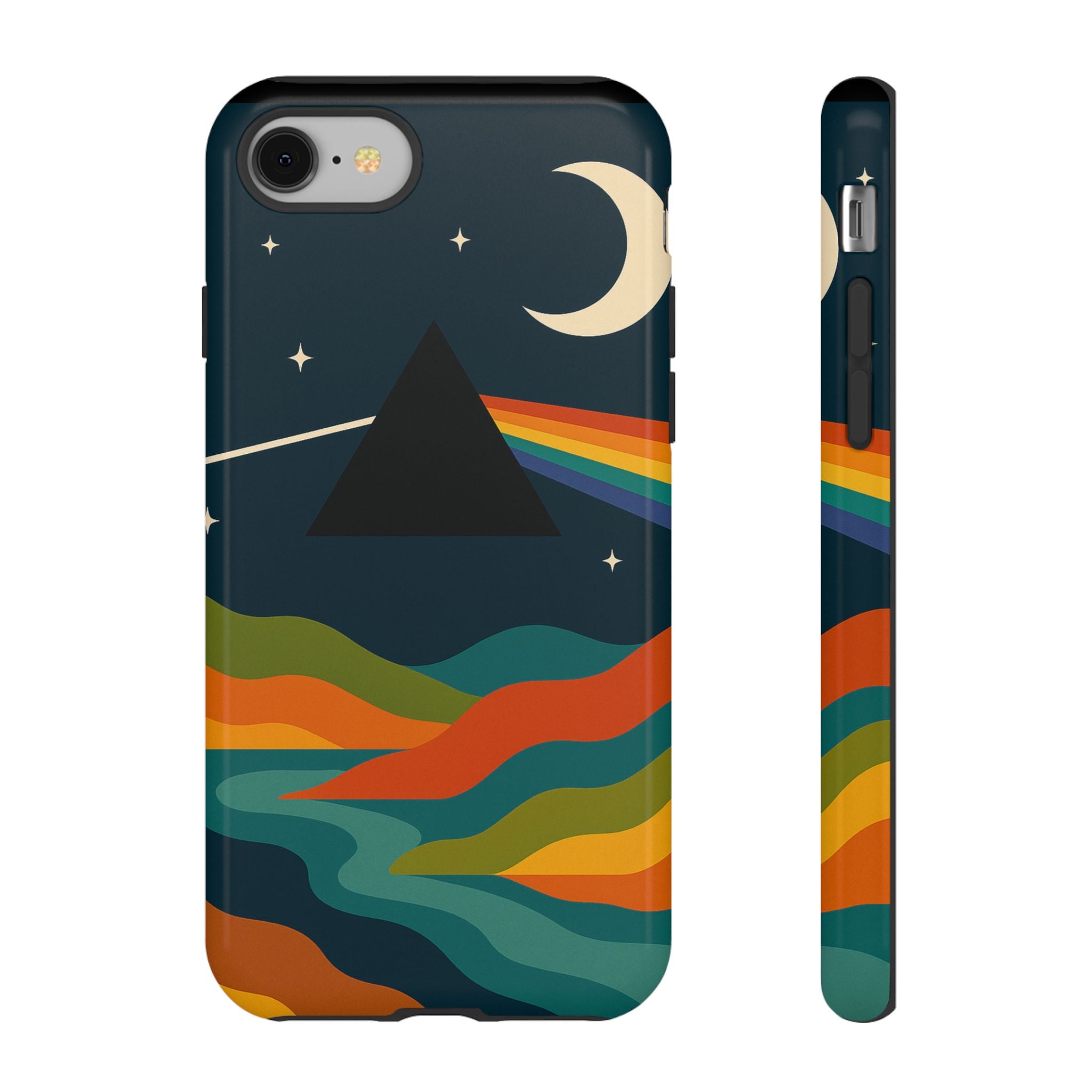 Dark Side of Moon Phone Case — Rainbow Landscape Tough Case Pink Floyd Inspired