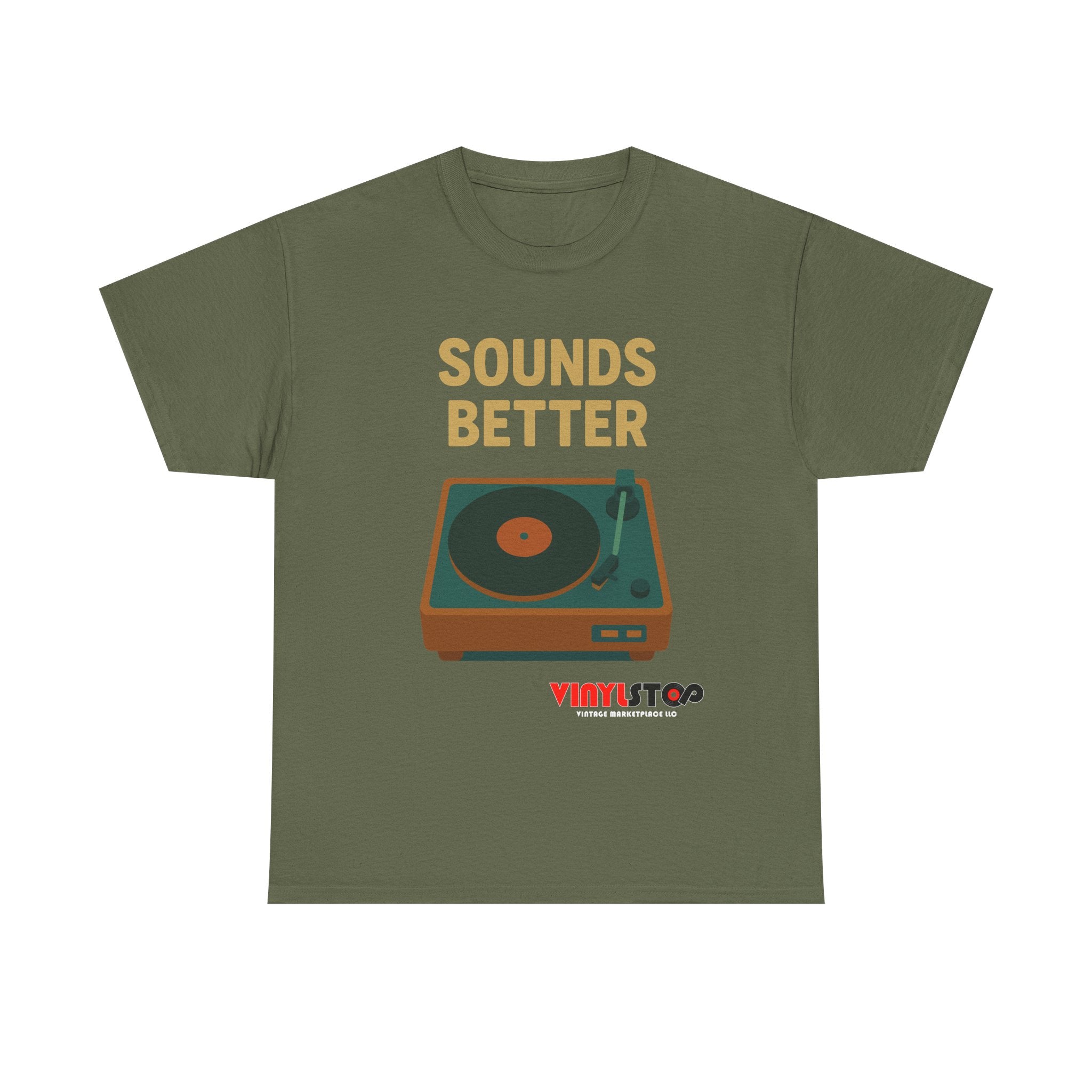Sounds Better on Vinyl Record T-Shirt | Turntable Graphic Tee
