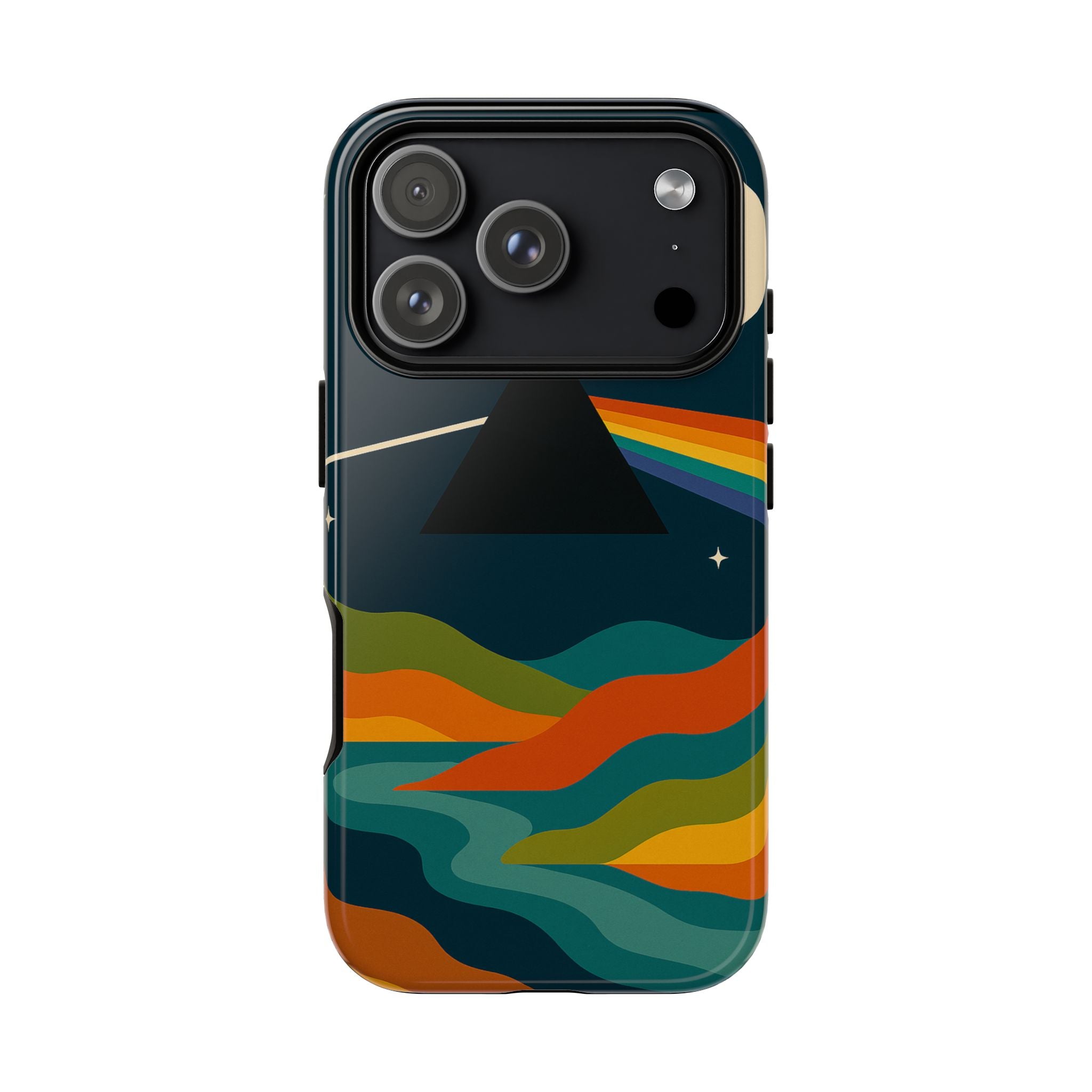Dark Side of Moon Phone Case — Rainbow Landscape Tough Case Pink Floyd Inspired