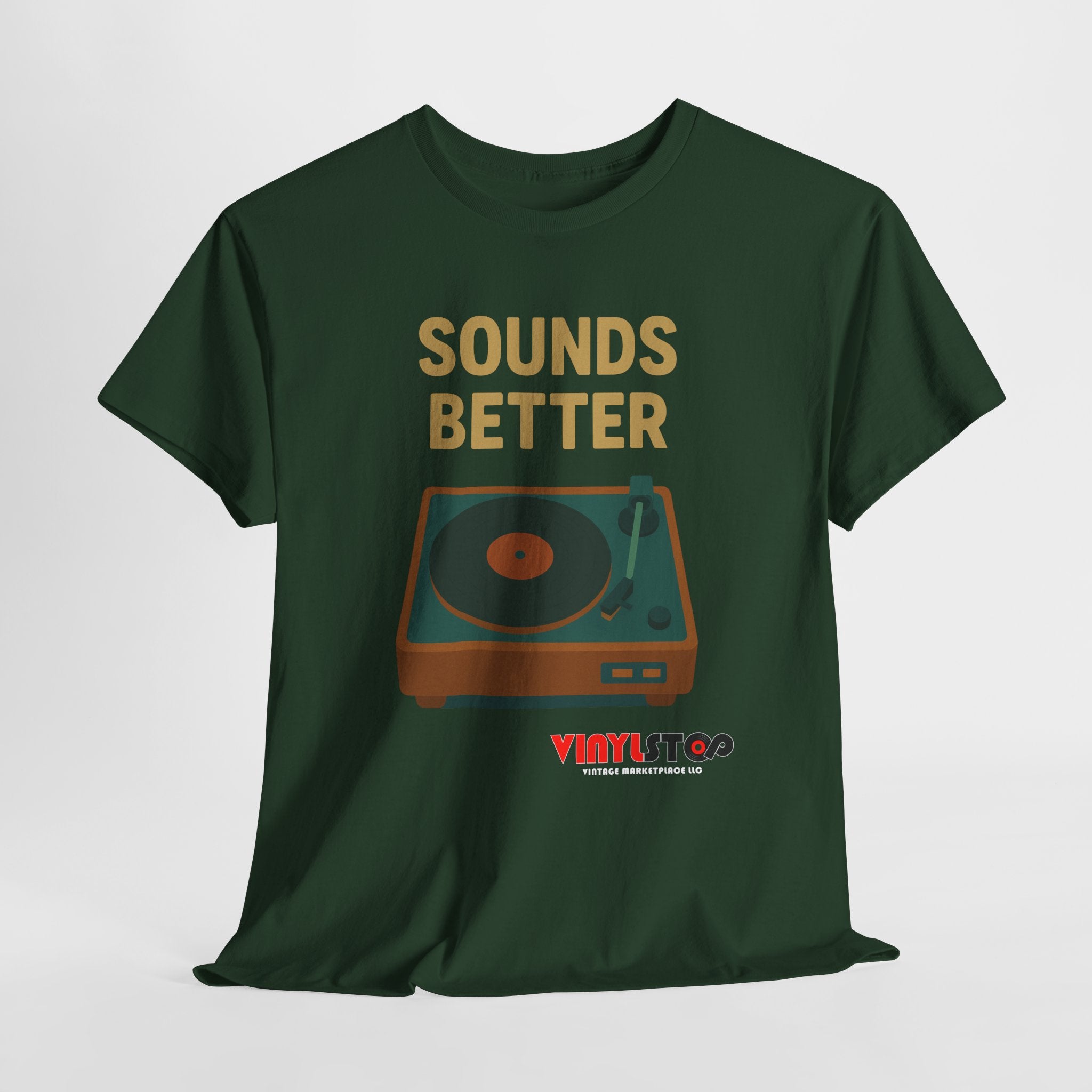 Sounds Better on Vinyl Record T-Shirt | Turntable Graphic Tee