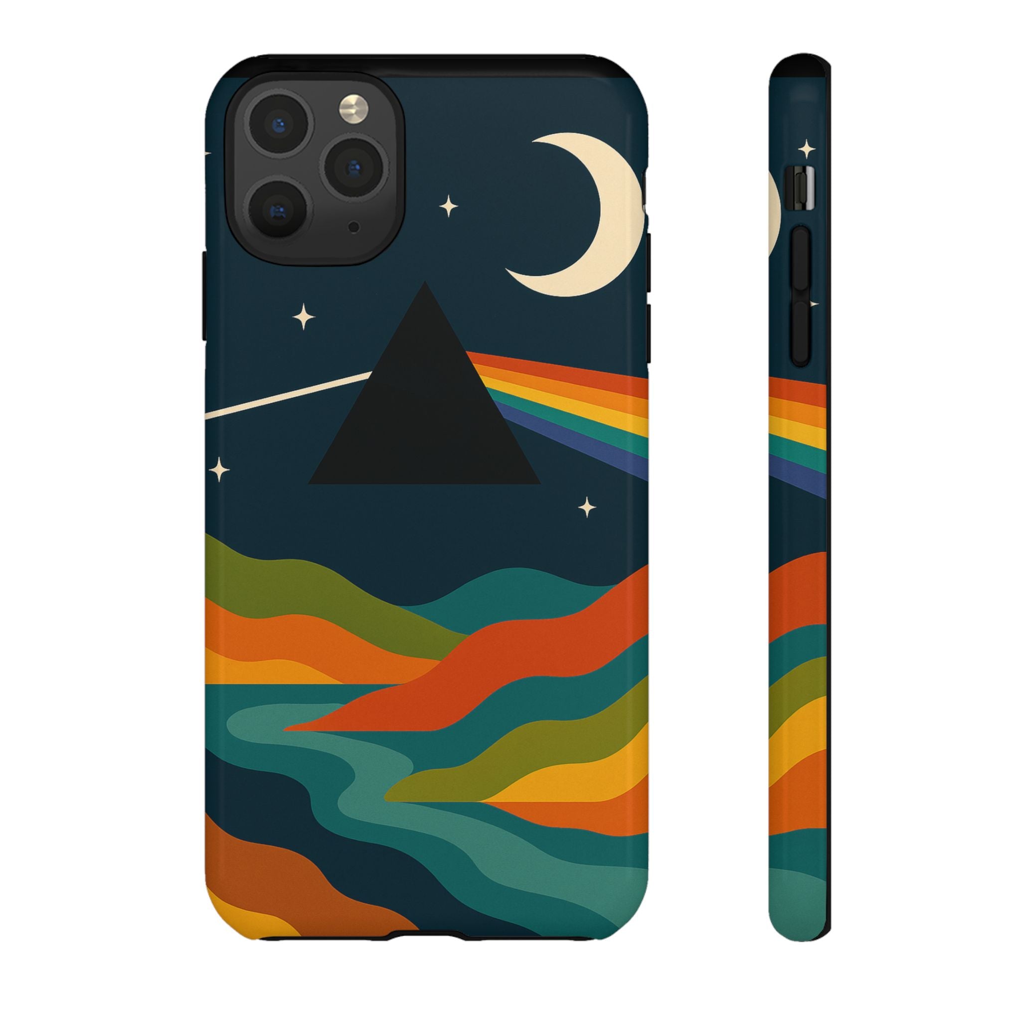 Dark Side of Moon Phone Case — Rainbow Landscape Tough Case Pink Floyd Inspired