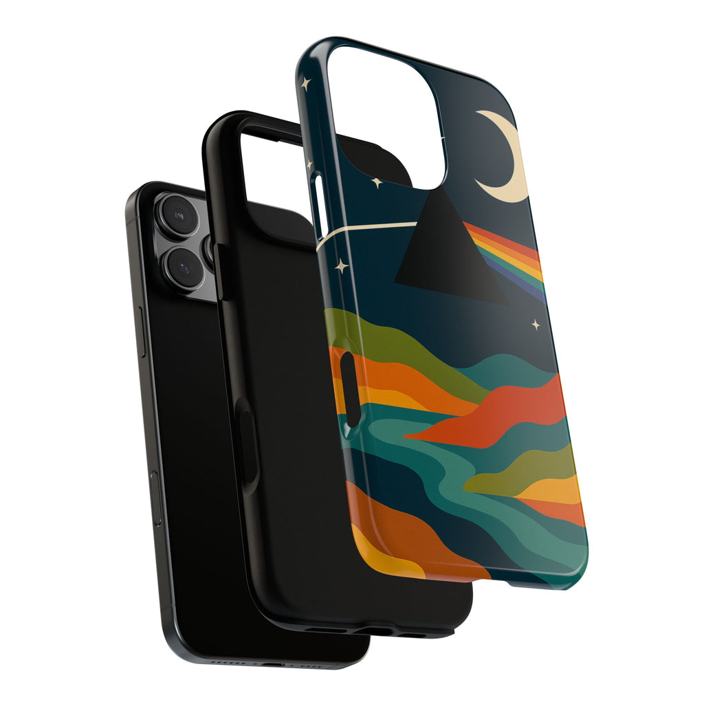 Dark Side of Moon Phone Case — Rainbow Landscape Tough Case Pink Floyd Inspired
