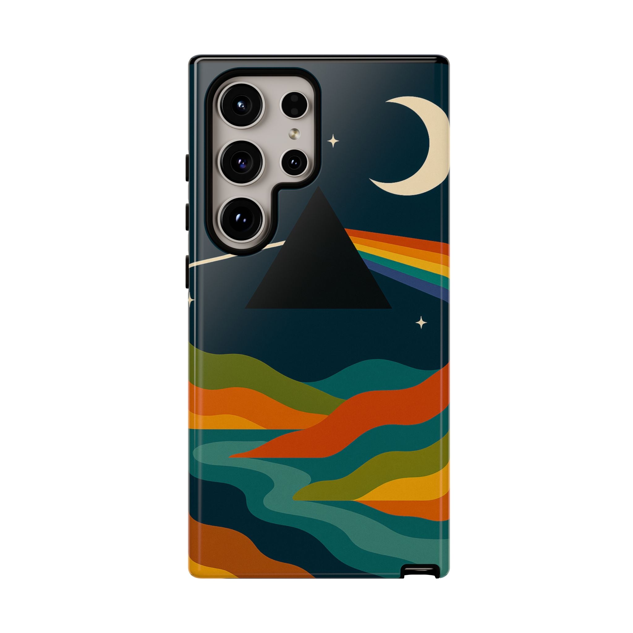Dark Side of Moon Phone Case — Rainbow Landscape Tough Case Pink Floyd Inspired