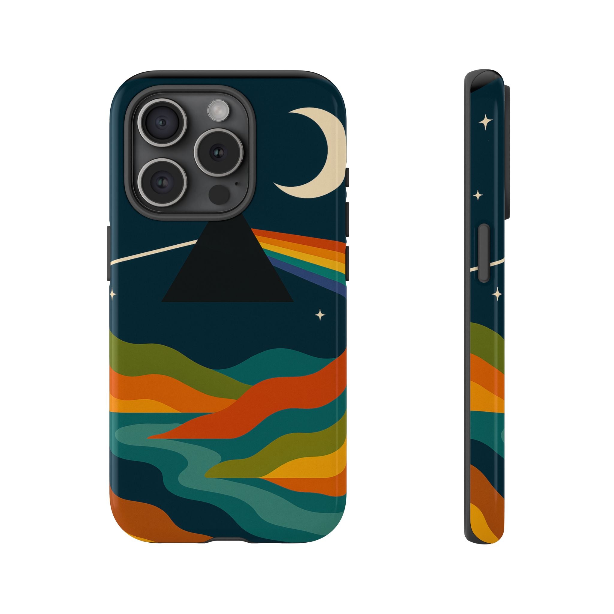 Dark Side of Moon Phone Case — Rainbow Landscape Tough Case Pink Floyd Inspired
