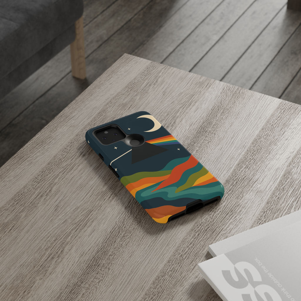 Dark Side of Moon Phone Case — Rainbow Landscape Tough Case Pink Floyd Inspired