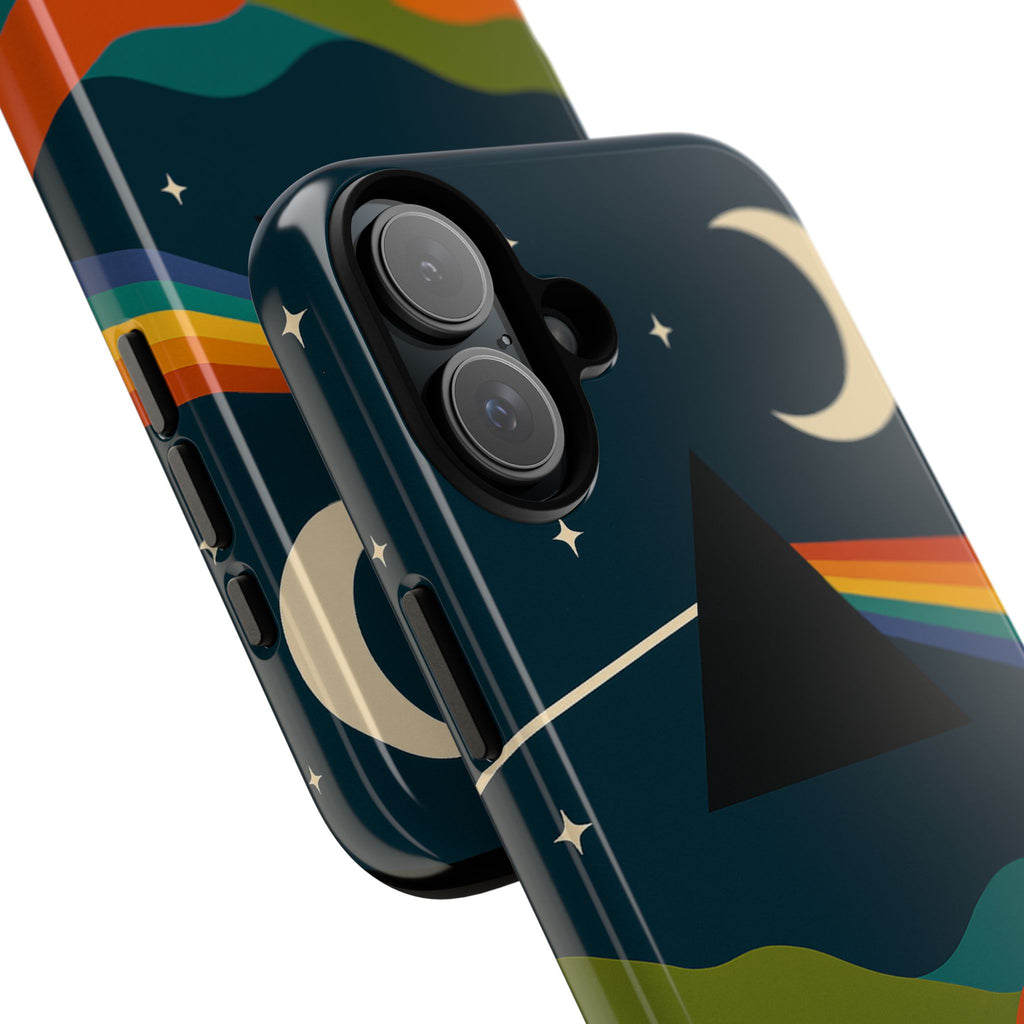 Dark Side of Moon Phone Case — Rainbow Landscape Tough Case Pink Floyd Inspired