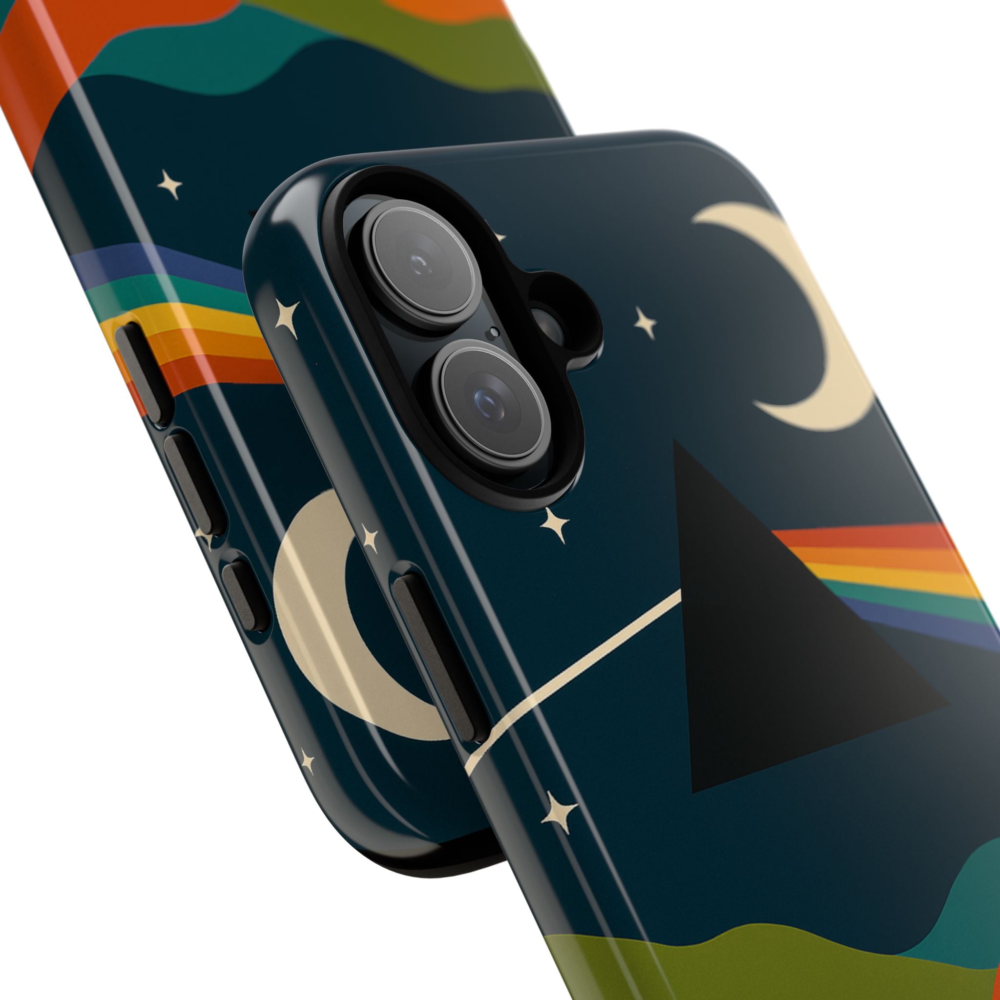 Dark Side of Moon Phone Case — Rainbow Landscape Tough Case Pink Floyd Inspired