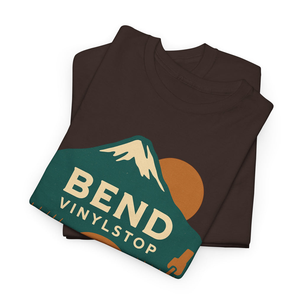 Bend Oregon Vinyl Stop T-Shirt | Mountain Record Player Tee Record Store