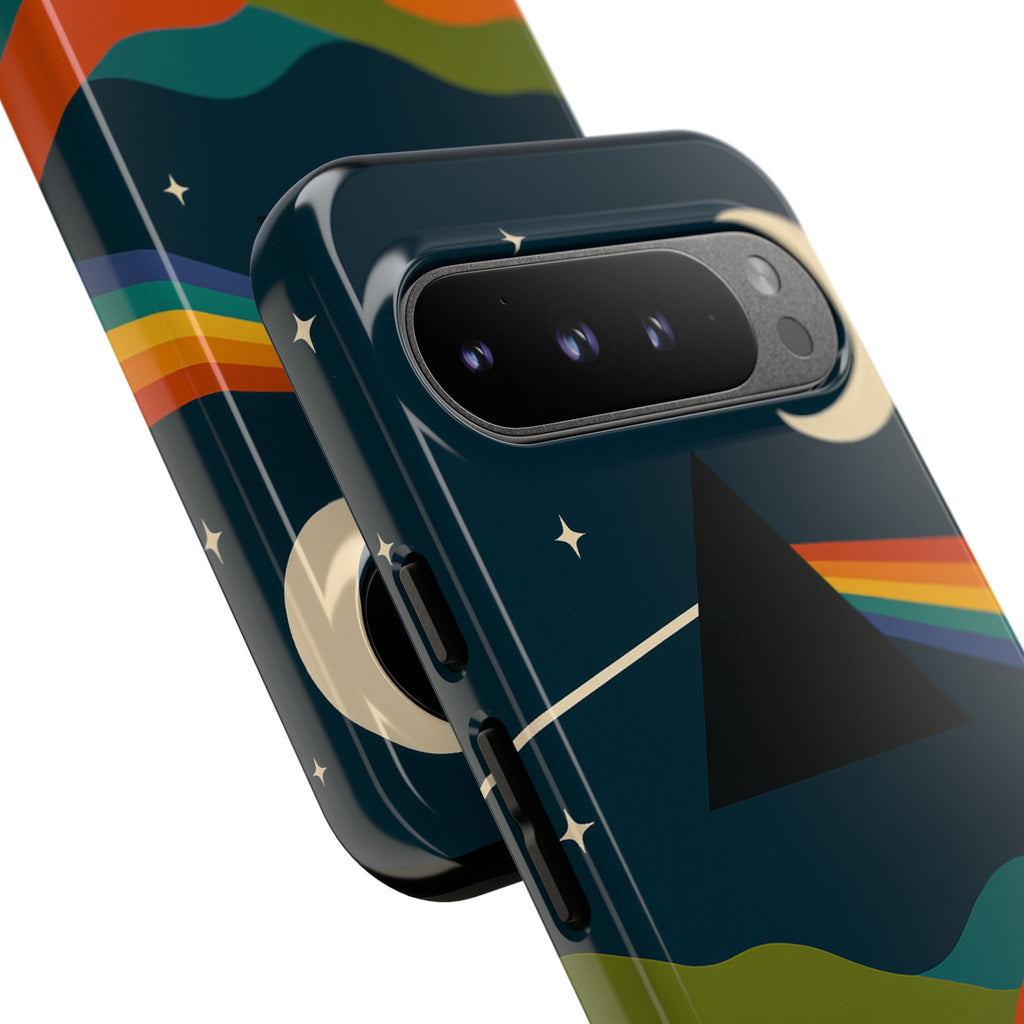 Dark Side of Moon Phone Case — Rainbow Landscape Tough Case Pink Floyd Inspired